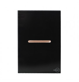 Cj Interruptor Simples Horizontal 4x2 - Novara Glass Preto Brilhante Ouro Rose 